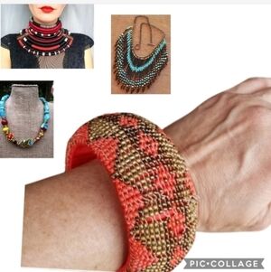 Tribal beaded‎big Banhke bracelet New